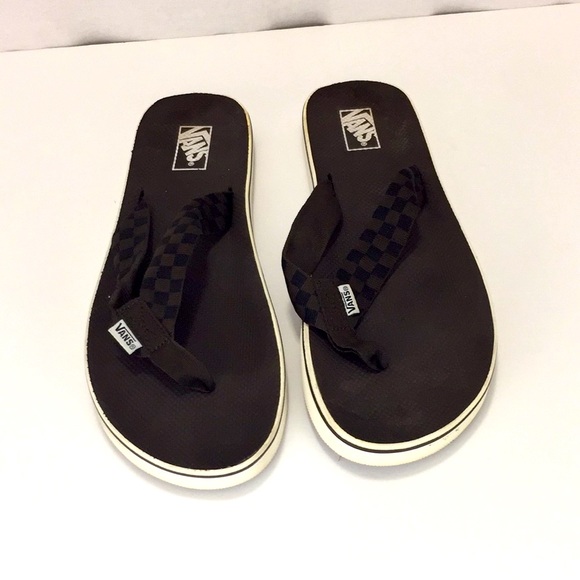 Vans Off the Wall Brown Iconic Checkerboard Flip Flops no size